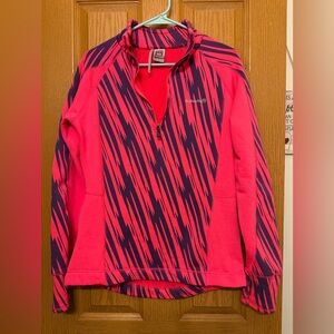 Avalanche Vibrant Pink and Purple Zebra Stripe Pullover Sweatshirt Size Large